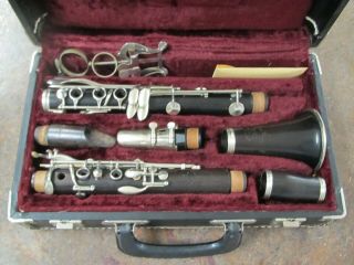 Vintage V.  Kohlert And Sons Graslitz Bohemia Wood Bb Clarinet In Case