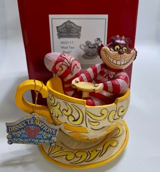 Nib Jim Shore Cheshire Cat Mad Tea Party Figure Disney Traditions 4032117