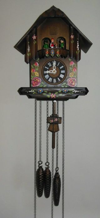 Vintage Wood Cuckoo Clock Albert Schwab Karlsruhe Regula West Germany Music Box
