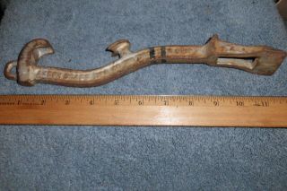Vintage Akron Brass Style 10 Iron Fire Hydrant Hose Spanner Wrench Tool Pat 1923
