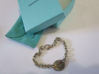 Vintage Tiffany & Co Sterling Silver Oval Tag Return To Tiffany Link Bracelet