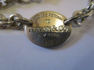 Vintage Tiffany & Co Sterling Silver Oval Tag Return To Tiffany Link Bracelet 2