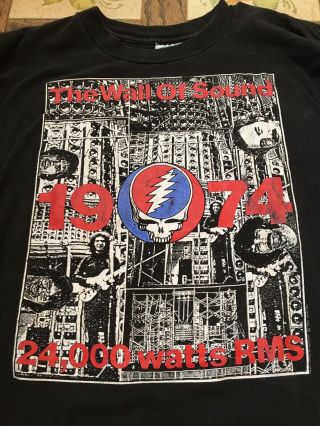 Grateful Dead Shirt T Shirt Vintage 1990 Wall Of Sound Jerry Garcia 1974 Oneita