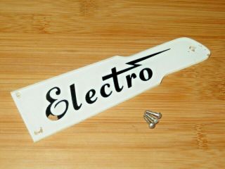 Electro 1967 White Vintage Truss Rod Cover Name Plate W/ Mounts Rickenbacker