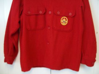 Vtg Boy Scout BSA Red Wool Jacket/Coat W/Two Patches - Size 44 3