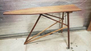 Vintage Wood Folding Ironing Board Cocktail Table 52 " X 13 " Rustic Primitive