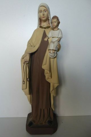 Mary & Jesus Child Vintage Plaster Statue Religious Church Icon Pellegrini