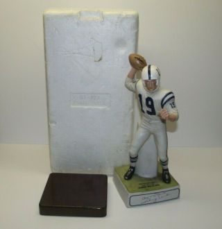 Vintage Johnny Unitas Ceramic Decanter W/base Baltimore Colts Nfl Statue Whiskey