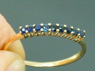 18ct Gold Sapphire Eternity Stacker Vintage Ring Size Q