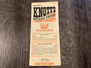Vintage 1970s Knotts Berry Farm Buena Park California Map Brochure
