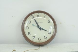 Vintage Ge General Electric School Office Wall Clock Model 2012 14.  5 "