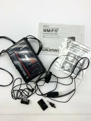 Vintage Sony Walkman Cassette Player Fm Radio Recorder Wm - F17