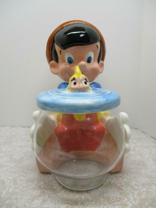 Disney Cookie Jar Pinocchio With Fish Bowl By Treasure Craft