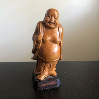 Fine Vintage Chinese Cultural Revolution Carved Boxwood Buddha Art Statue Figure 2