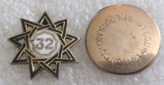Antique Masonic Scottish Rite 32nd Degree Mason Lapel Pin - Freemason