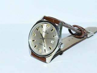 EDOX vintage (70s) men ' s automatic watch.  Swiss Made.  ETA 2783 movement. 3