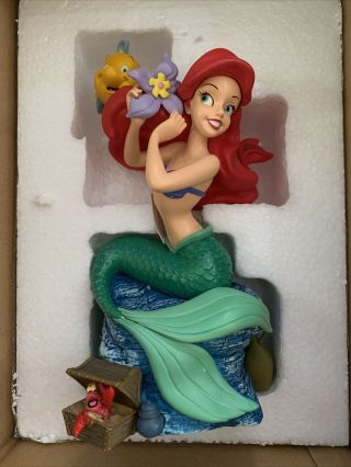 Disney Princess Ariel Music Box Little Mermaid Flounder Figurine Theme Parks