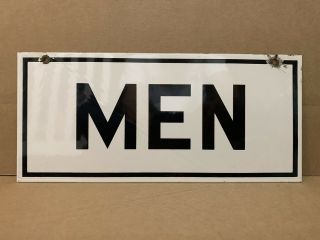 Vintage Men Porcelain Sign Restroom Bathroom Gas Station Women Double Sided