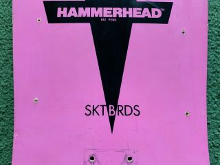 VINTAGE HOSOI OG 80s HAMMERHEAD PINK BLACK RED LOGO SKATEBOARD DECK 3