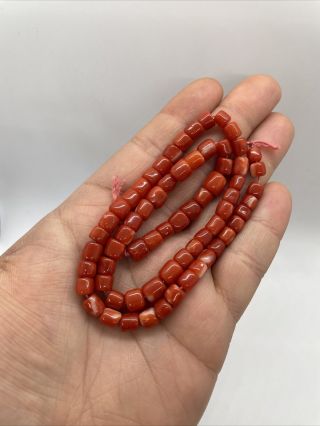 Vintage Coral Bead Necklace For Jewelry Making 30 Grams 1 Strand