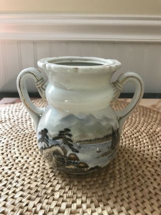 Antique Japanese Meiji Period Dai Nippon Hand Painted Porcelain Jar