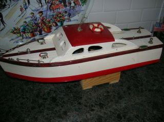 Toy Wood Boat Ito Cabin Cruiser Vintage Wood Battery Operated Boat K&o Wooden