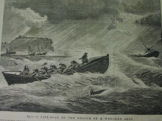 1879: U.  S.  Life Saving Service: Lifeboat To The Rescue; Print & Story; Surf Car