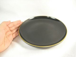 Antique 150 Yr Old Japanese Signed Black Lacquer Kashizara Appetizer Dish Plate