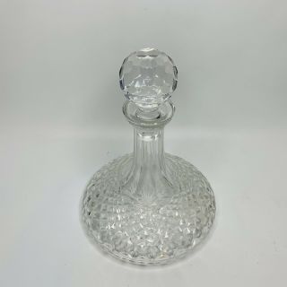 Vintage Waterford Alana Crystal Ships Decanter W Prism Cut Stopper - Please Read
