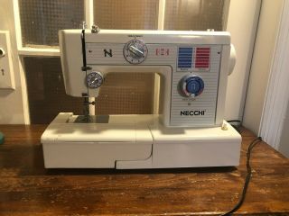 Necchi Sewing Machine 525 Fa Portable Tabletop Vintage Zigzag Heavy Duty