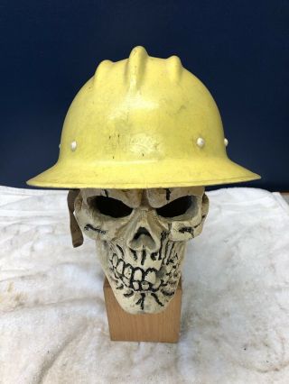 Vintage Bullard Hard Boil Yellow Full Brim Fiberglass Safety Helmet