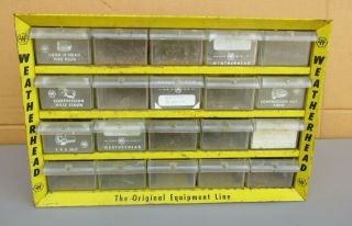 Vintage Weatherhead Yellow Metal Storage Cabinet 20 Drawer