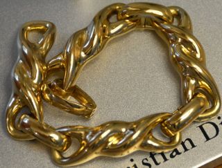 Vintage Signed Grosse (christian Dior) Bracelet Gold Plated Elegant Germany 1980