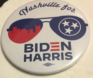 Official 2020 Davidson County Nashville For Joe Biden/harris Button/3 "