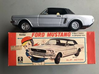 Vintage Japan Tin Battery Operated Bandai Ford Mustang
