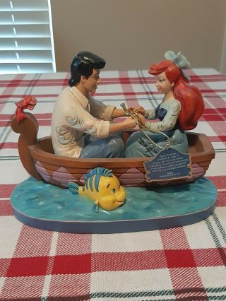 Disney Traditions Jim Shore Little Mermaid Ariel & Eric In Boat Figurine 4055414