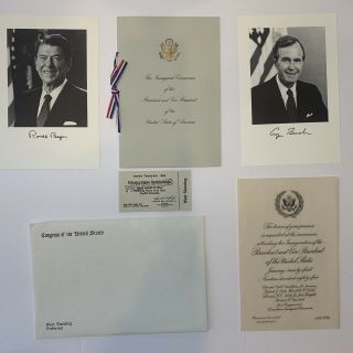 President Ronald Reagan 1985 Inauguration Congressional Invitation Set V.  P.  Bush