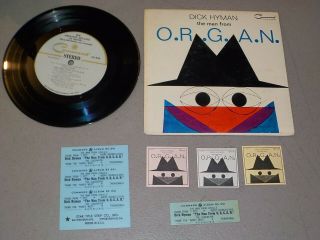Dick Hyman " The Man From O.  R.  G.  A.  N.  " Jukebox Title Strips Vinyl 45 Re867