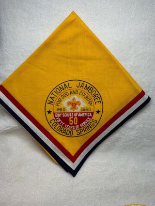 National Jamboree 1910 1960 50 Years of Service neckerchief,  Patch,  Slide Coin 2
