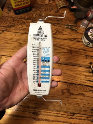 Vintage Allis Chalmers Gehl Tin Thermometer Sign Lennox South Dakota 2