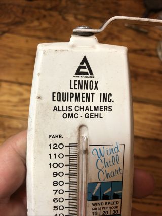 Vintage Allis Chalmers Gehl Tin Thermometer Sign Lennox South Dakota 3