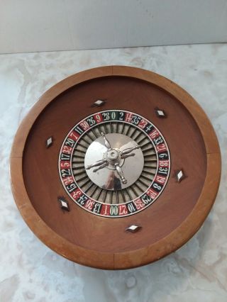 Rare Vintage A.  G Spalding Wood & Metal 14 Inch Casino Roulette Wheel Jaj France