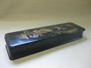 Vintage / Antique Japanese Lacquered Box Checkers Game Decoration 12 " Long