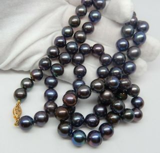 Vintage Tahitian Pearl Necklace With 14k Clasp