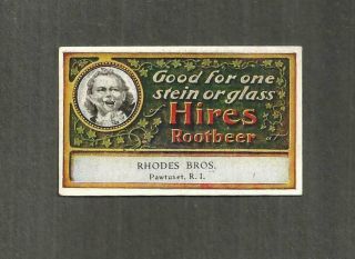 1904 Promo Card Stein Or Glass Hires Rootbeer St.  Louis Fair Rhodes Bros