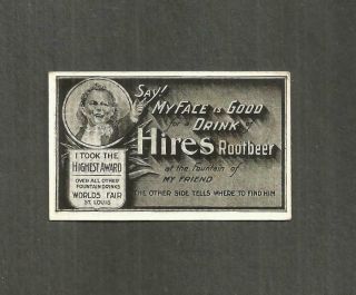 1904 Promo Card STEIN OR GLASS HIRES ROOTBEER St.  Louis Fair Rhodes Bros 2