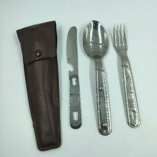 Vintage Boy Scouts Imperial Stainless Utensil Set Knife Fork Spoon