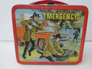 Vintage Metal Lunch Box " Emergency " Tv Show - 1973 No Thermos