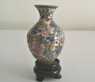 Vintage Vase Chinese Cloisonne Urn Jar Vase Enamel 02