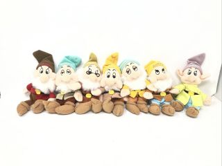 Set Of 7 Disney Snow White Seven Dwarfs Plush Toy Dolls Rare